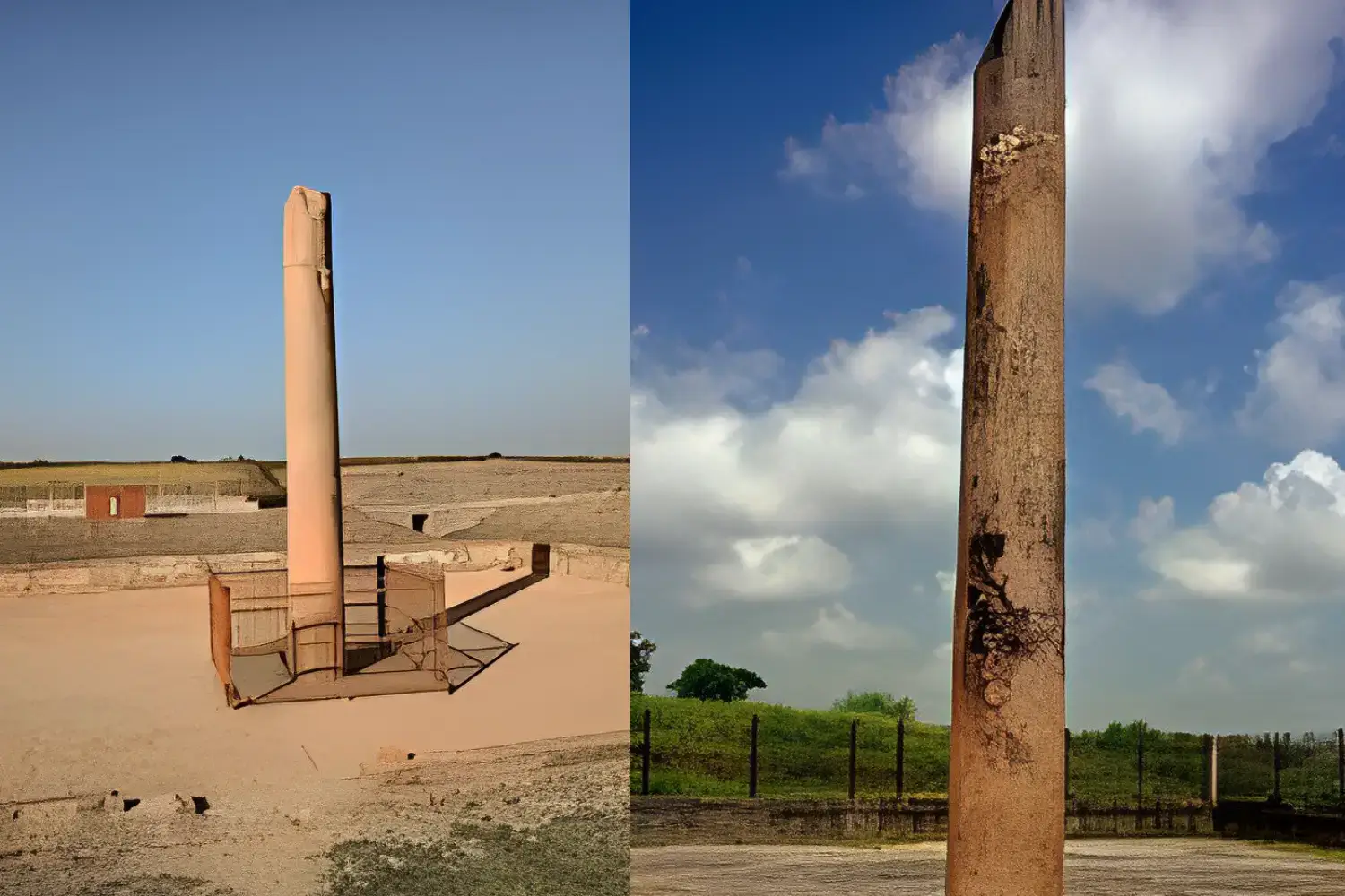 Ruins Of Ashoka Pillar Buddhist Site Kaushambi Uttar Pradesh